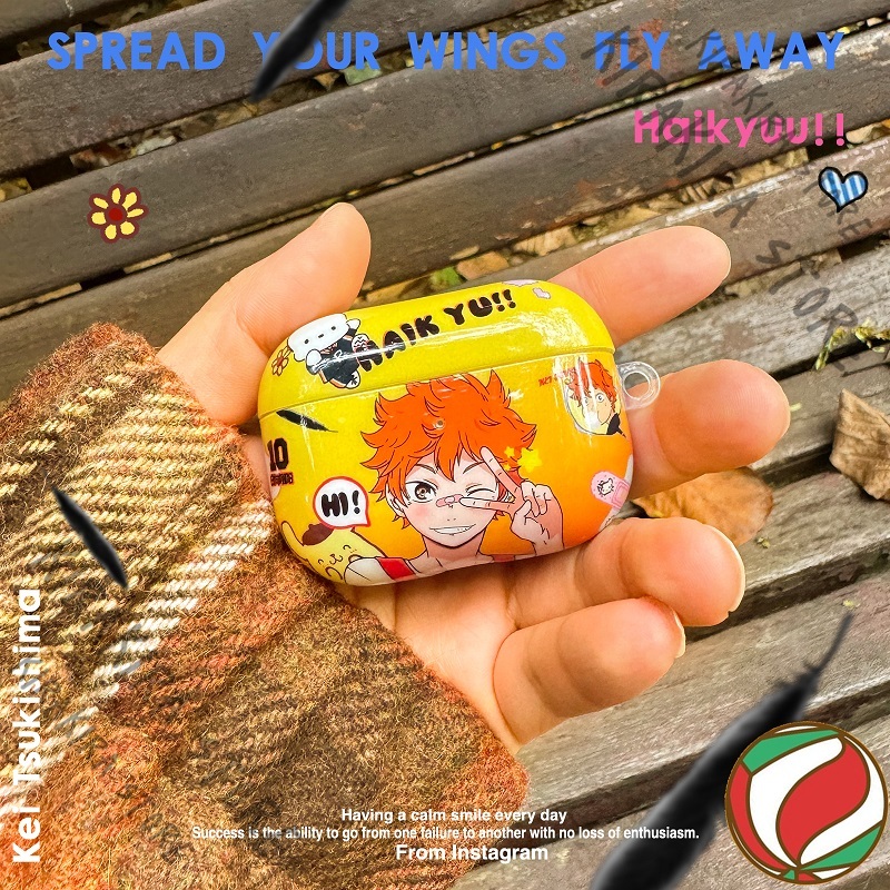 Wireless Earbuds Case - Haikyuu!! Shoyo Hinata Anime Earphone Cover