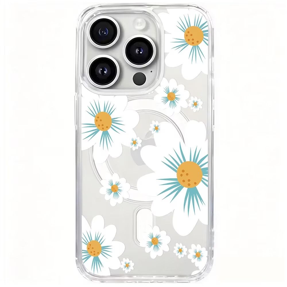 Magnetic Phone Case - Floral Print Phone Case For iPhone