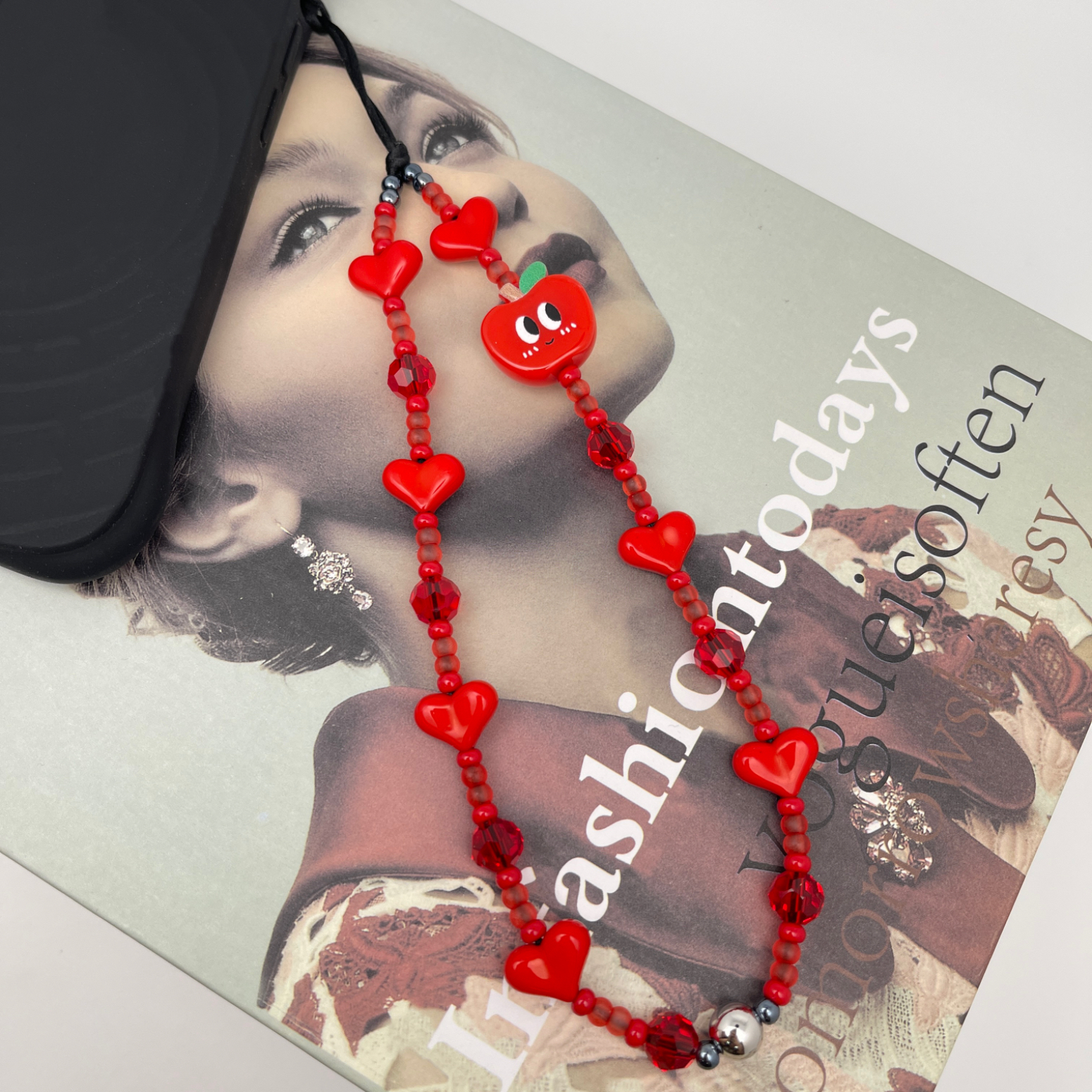 Phone Accessories For Girls - HERLOOK Red Apple Heart Phone Charm