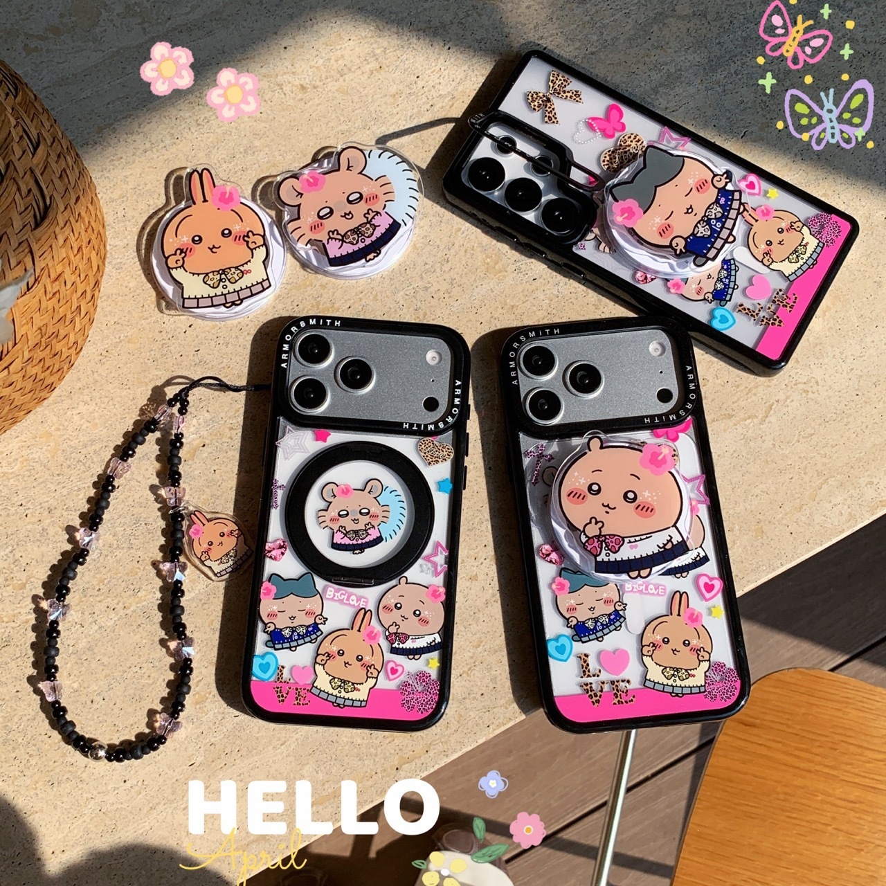 Phone Accessories For Girls - Cute Usagi Hachiware Acrylic Phone Charm