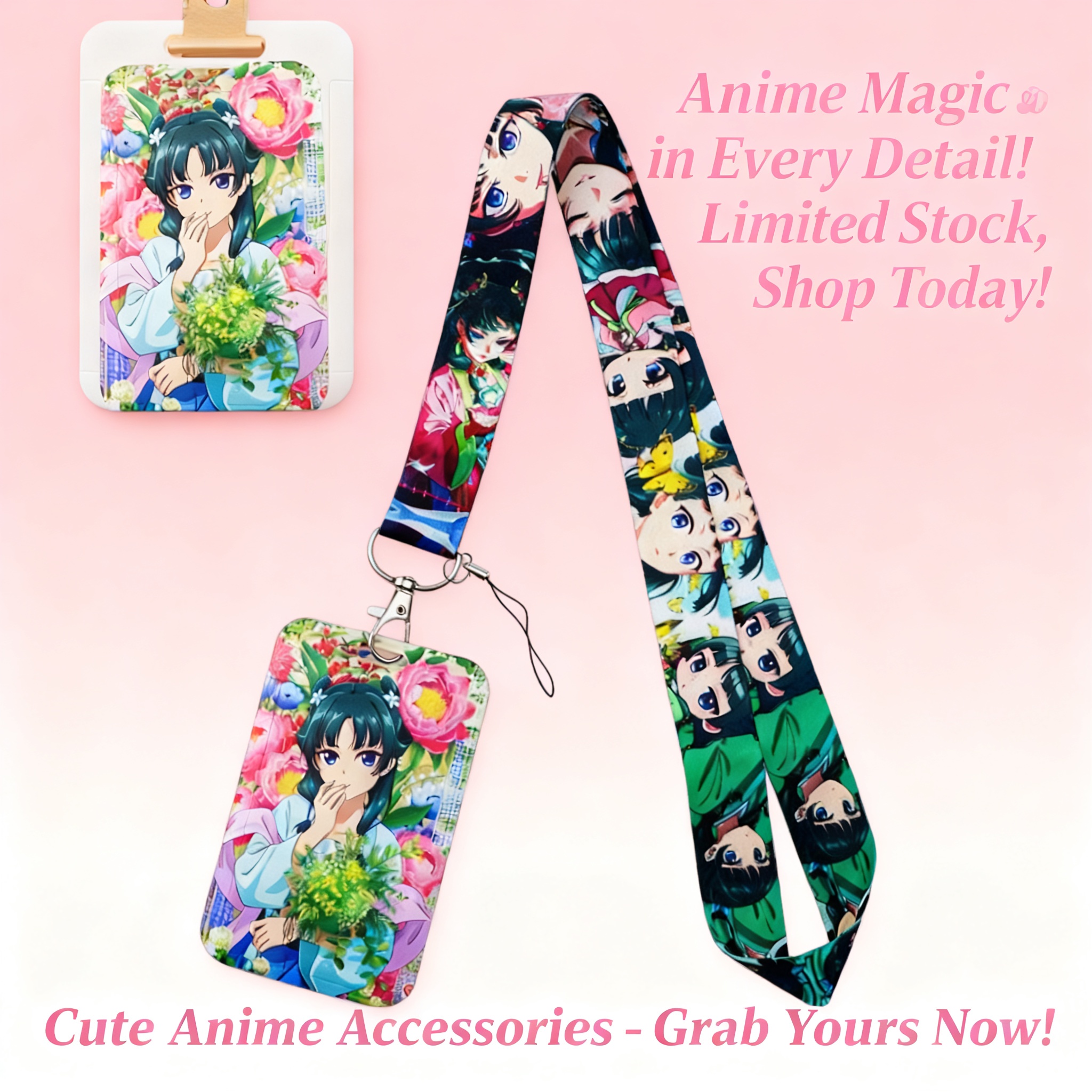 Phone Accessories For Girls - Cute Anime Girl Lanyard Neck Strap