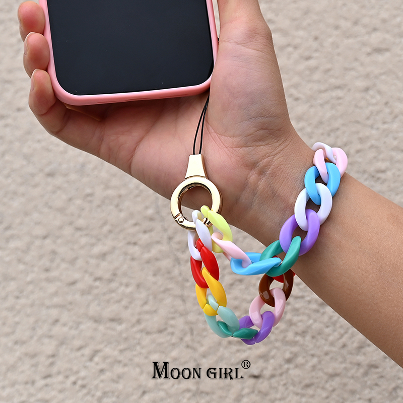 Phone Accessories For Girls - Colorful Acrylic Charm Phone Chain Lanyard