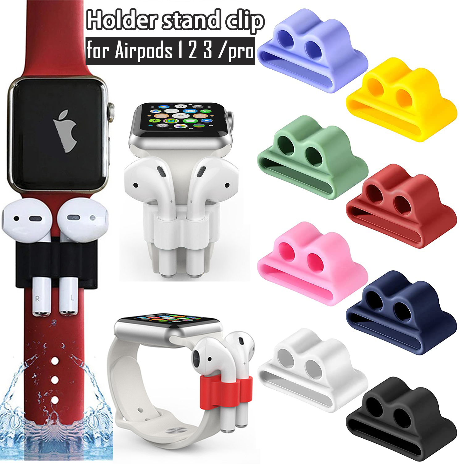 Wireless Earbuds Case - Holder Headsets Watch Band Shelf Anti-Lost