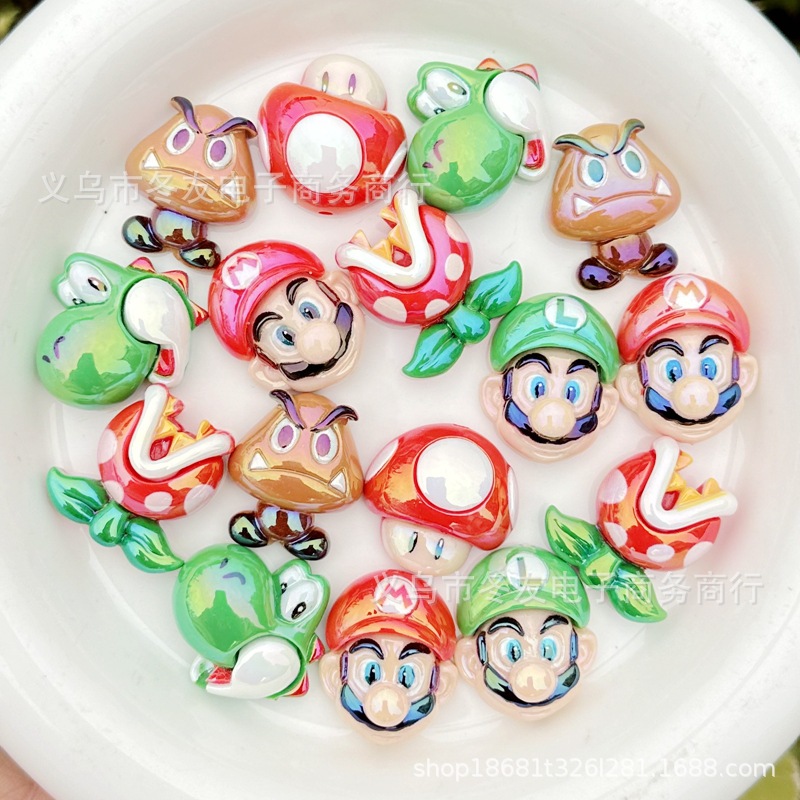 Phone Accessories And Electronics - 5/10pcs cartoon ornament through-hole resin bead