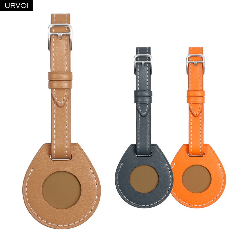 URVOI Leather Luggage Tag for  - Airtag Holder Case ulasan dan harga