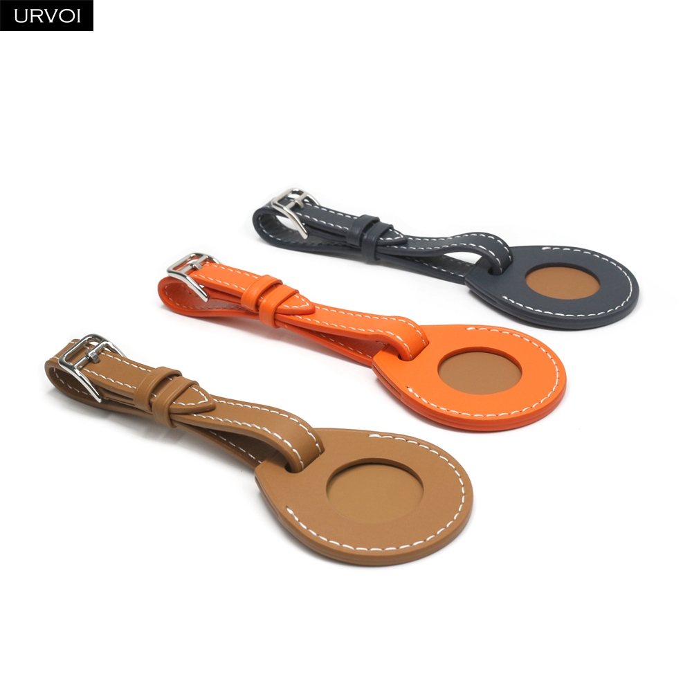 URVOI Leather Luggage Tag for  - Airtag Holder Case ulasan dan harga