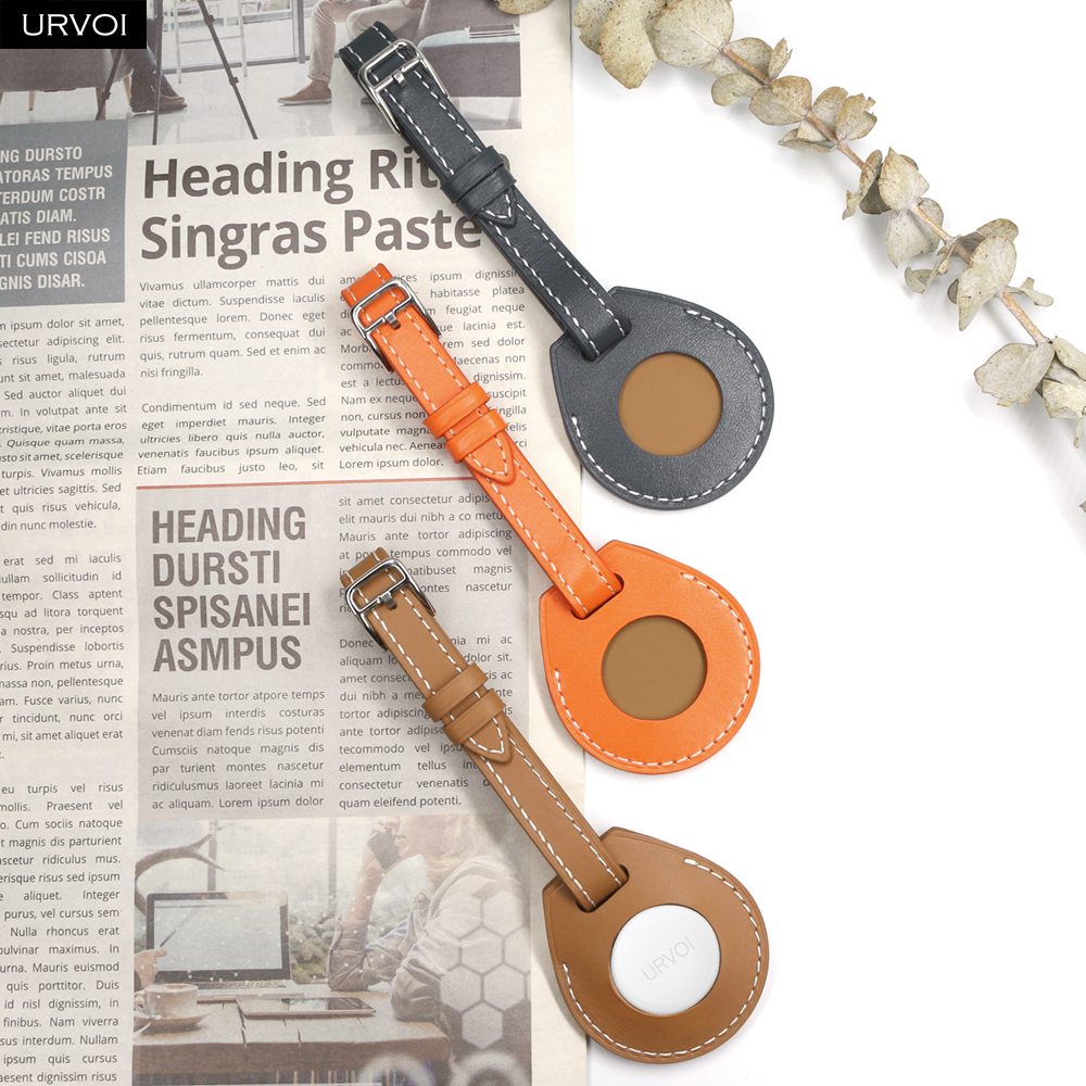 URVOI Leather Luggage Tag for  - Airtag Holder Case ulasan dan harga