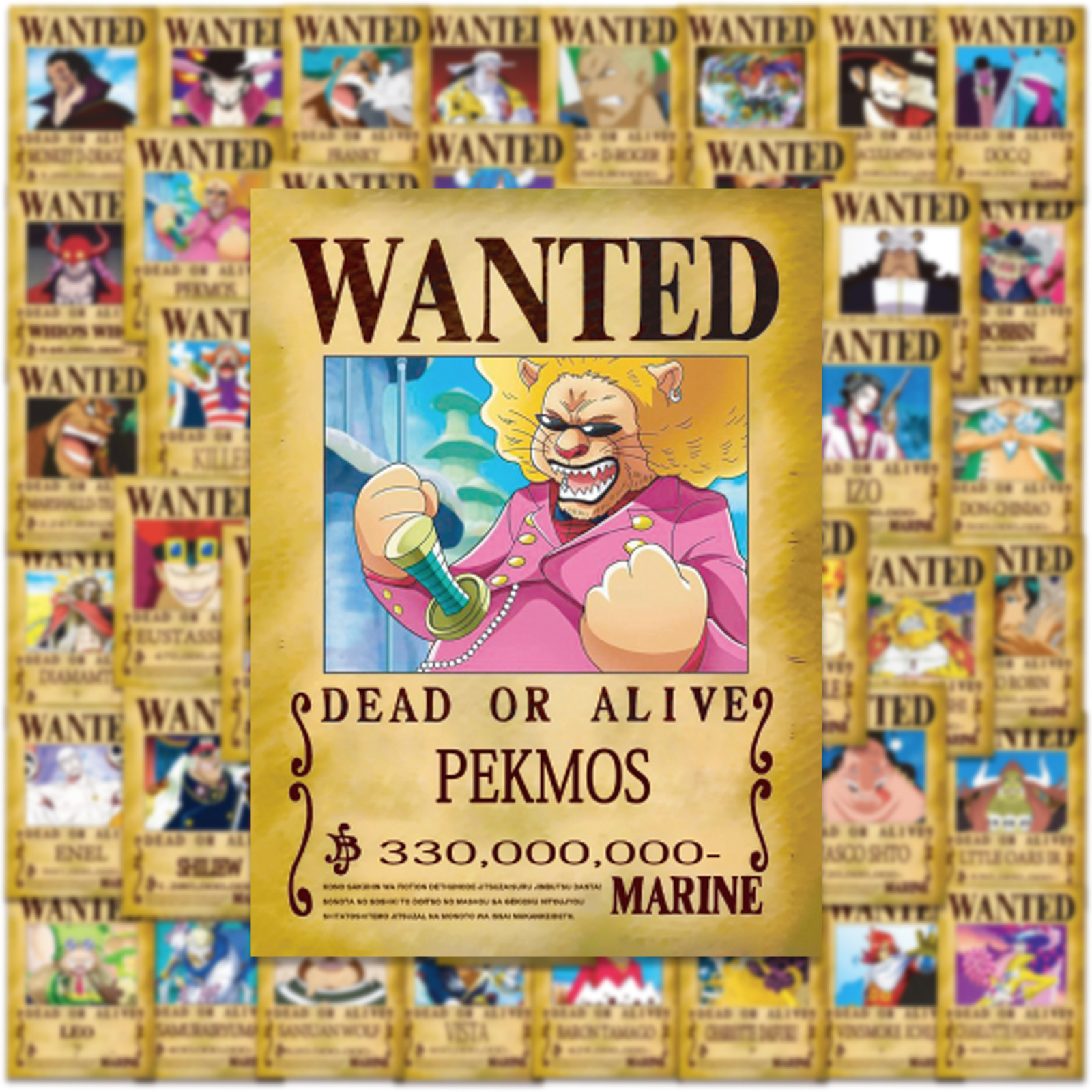50pcs Anime ONE PIECE Wanted P - Phone Accessories Poster ulasan dan harga
