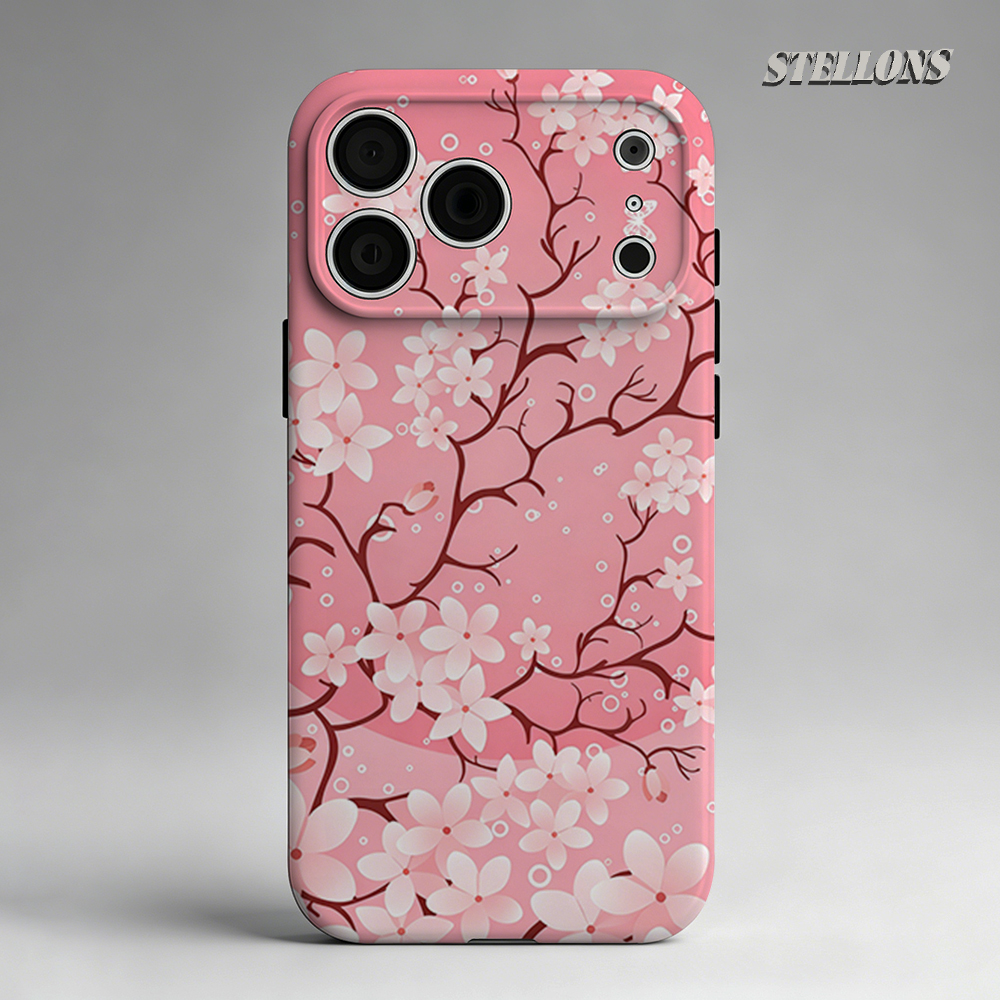 Pink Cherry Blossom Butterflie - Magnetic Phone Case ulasan dan harga