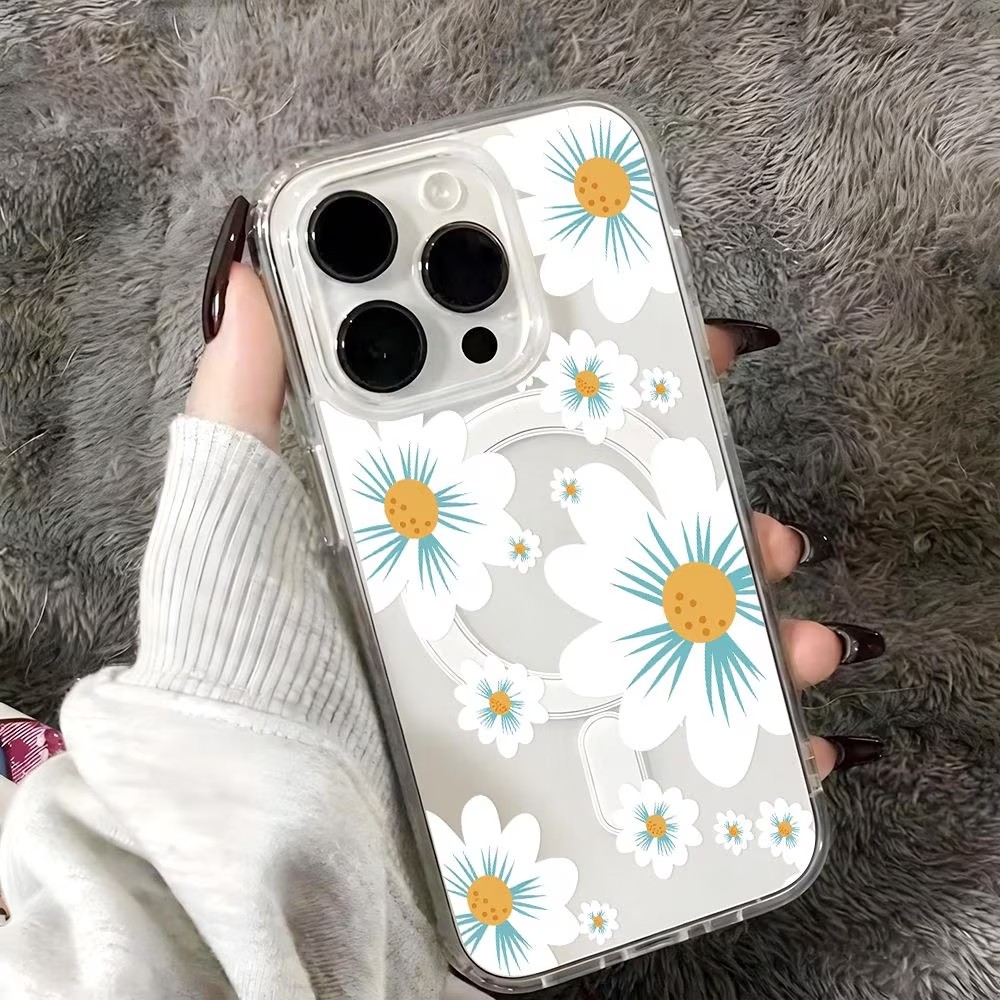 Floral Print Phone Case For iP - Magnetic Phone Case ulasan dan harga