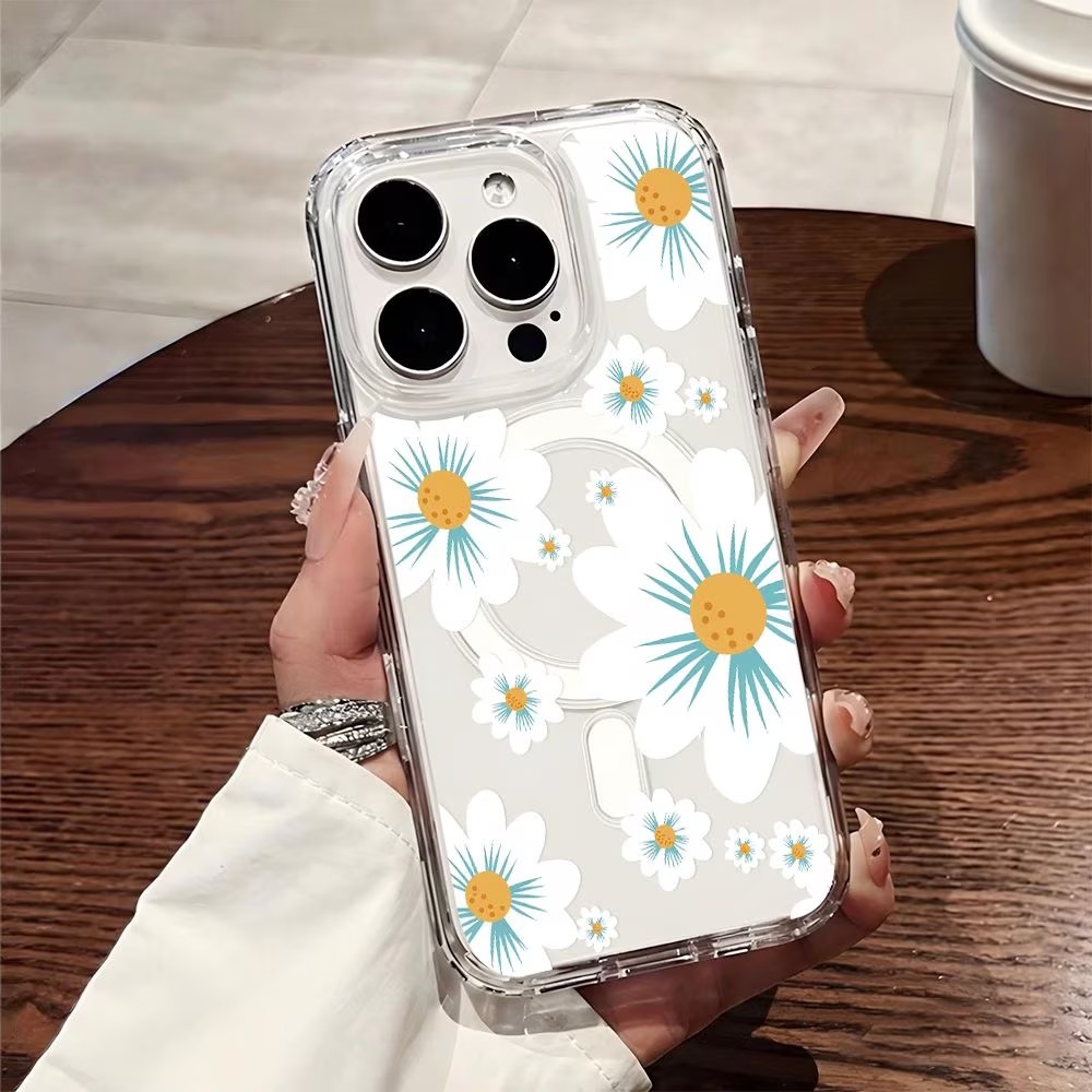 Floral Print Phone Case For iP - Magnetic Phone Case ulasan dan harga