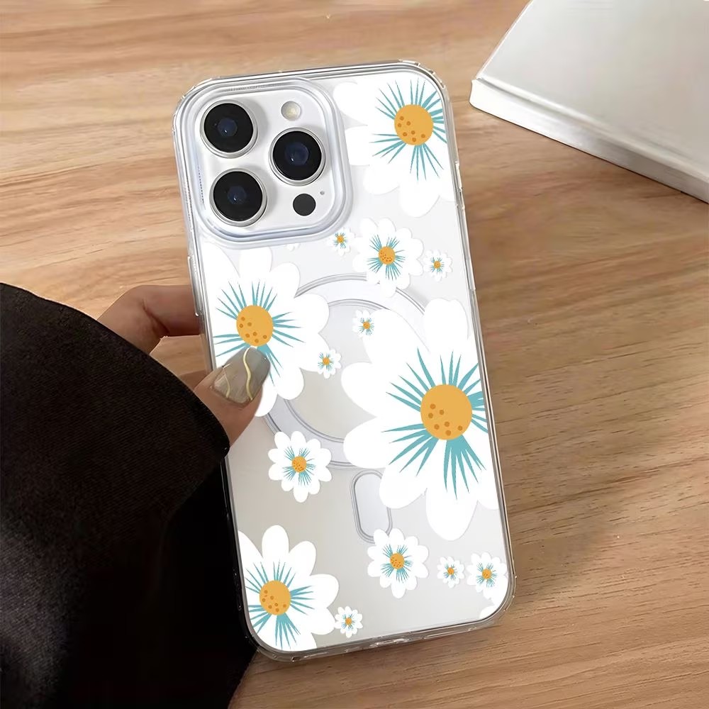 Floral Print Phone Case For iP - Magnetic Phone Case ulasan dan harga