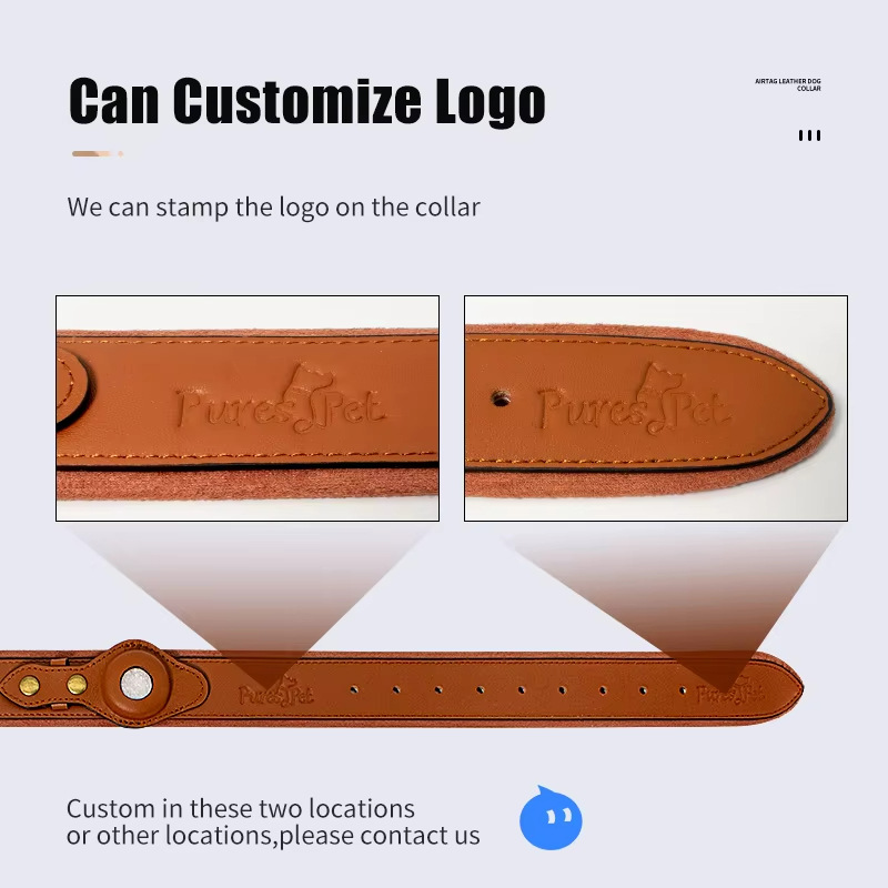 Leather Dog Collar with Tracke - Airtag Holder Case ulasan dan harga