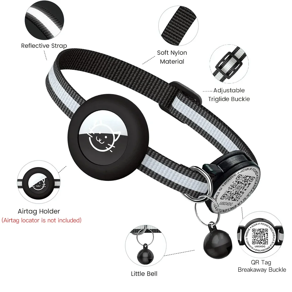 GPS Tracker Cat Collar with QR - Airtag Holder Case ulasan dan harga
