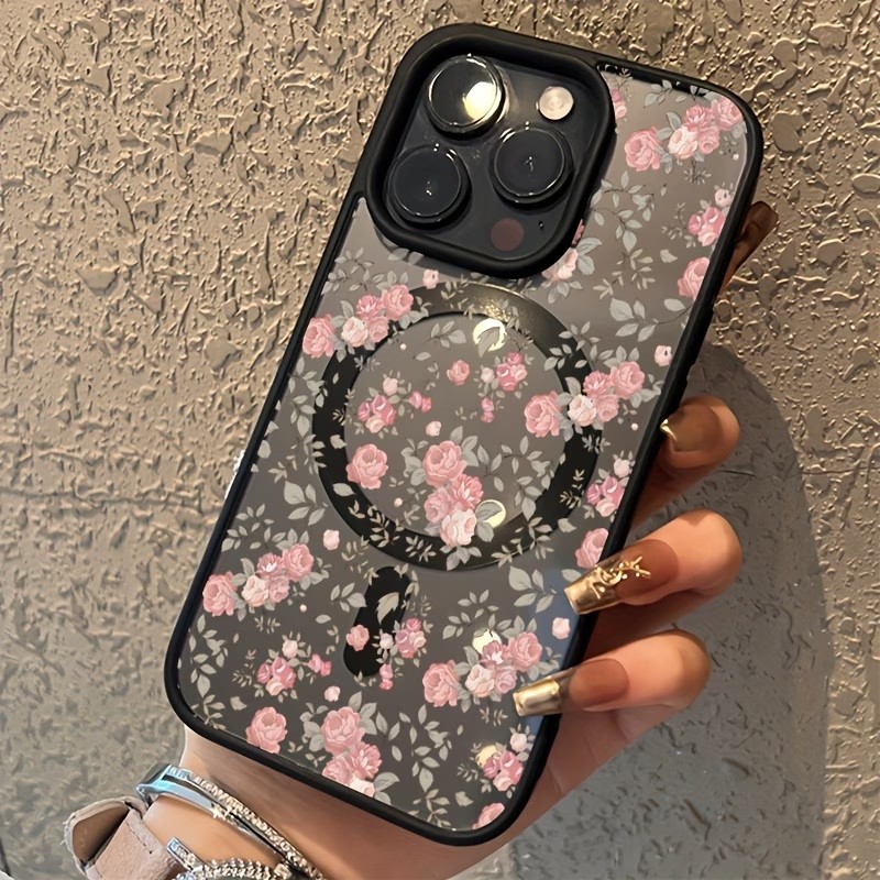 Pink Tiny Rose Clear Magnetic  - Magnetic Phone Case ulasan dan harga