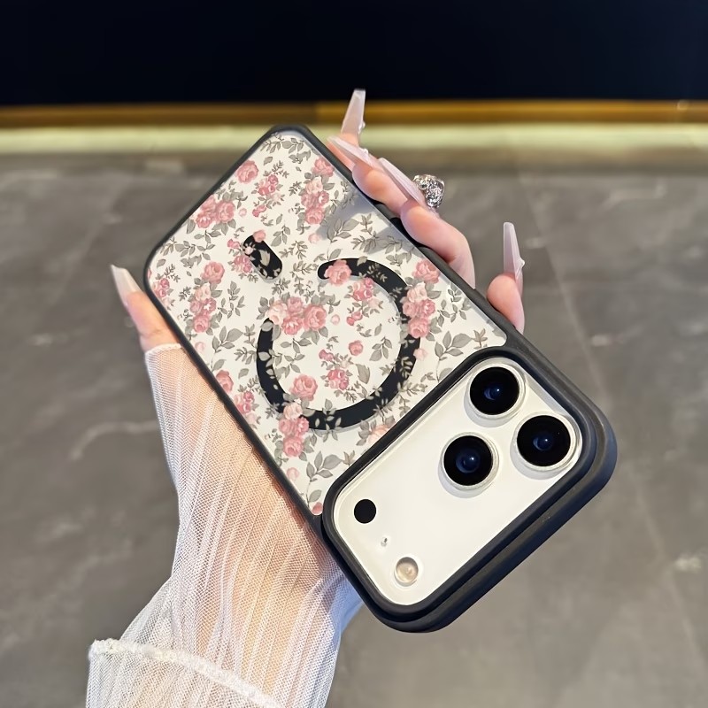 Pink Tiny Rose Clear Magnetic  - Magnetic Phone Case ulasan dan harga