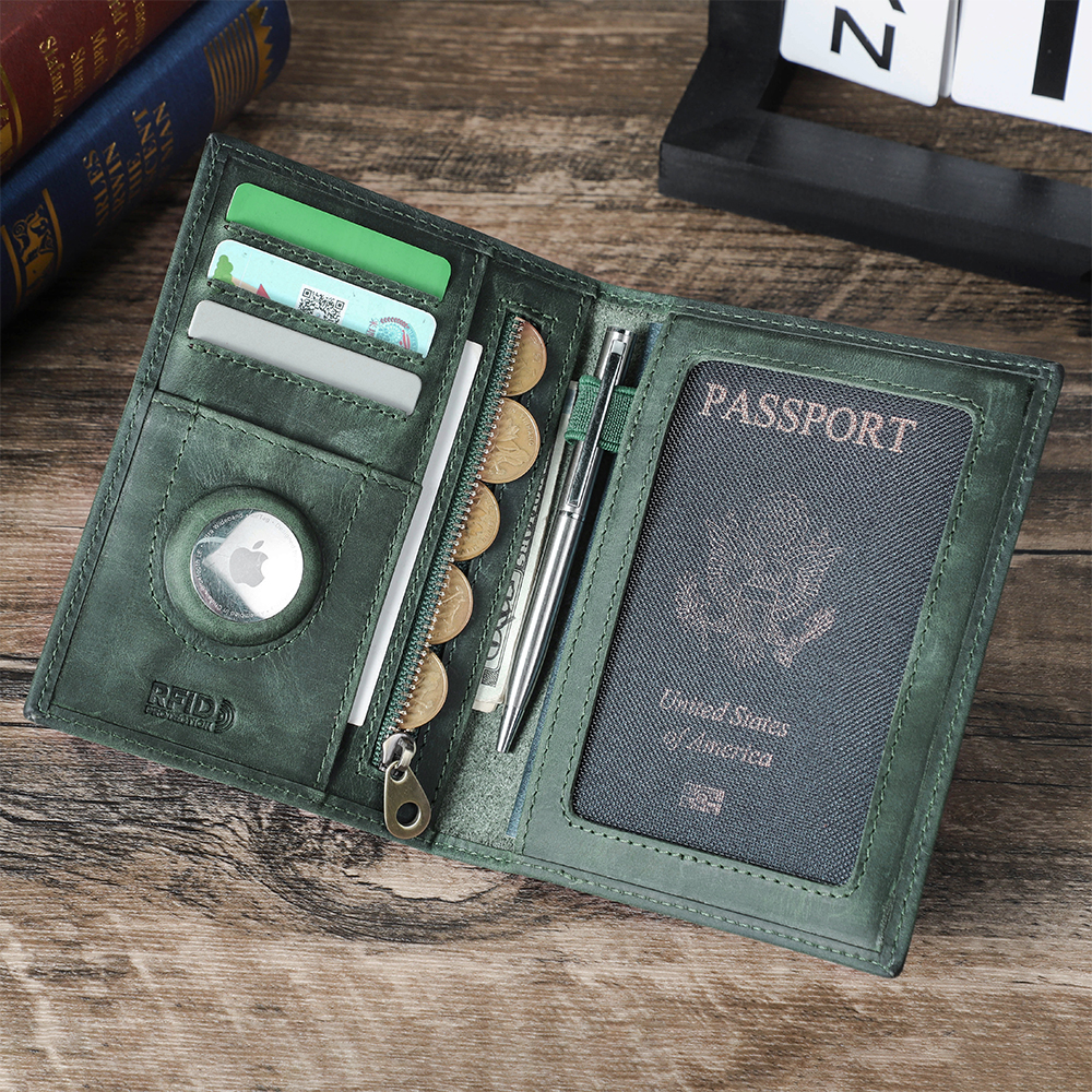 Genuine Cow Leather Passport H - Airtag Holder Case ulasan dan harga