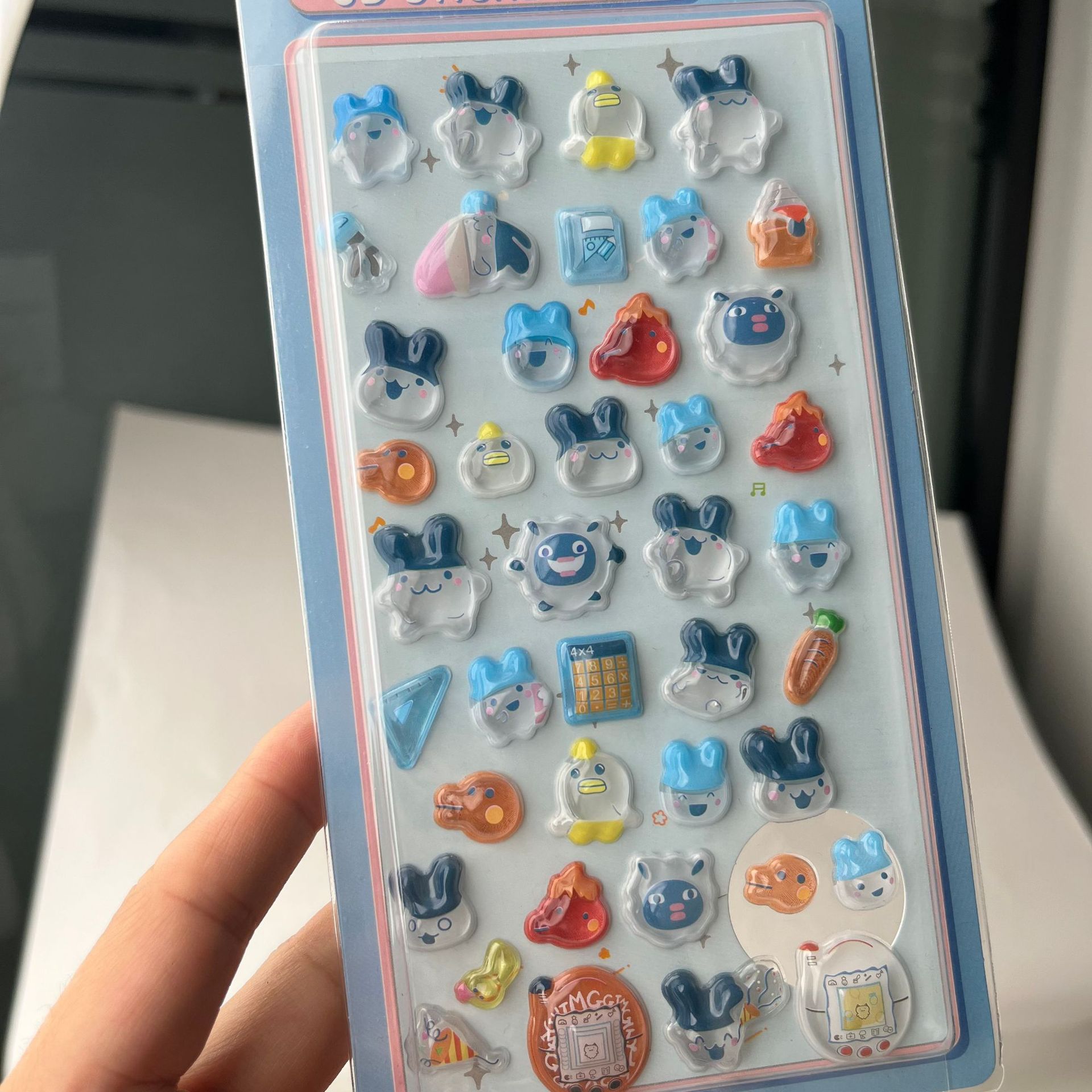 Cute Tamagotchi 3D Puffy Stick - Phone Accessories And Electronics ulasan dan harga