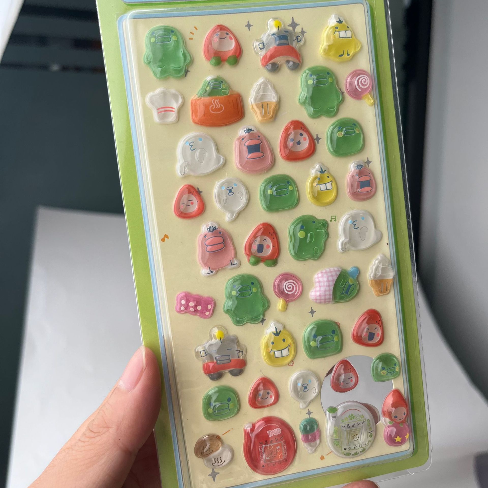 Cute Tamagotchi 3D Puffy Stick - Phone Accessories And Electronics ulasan dan harga