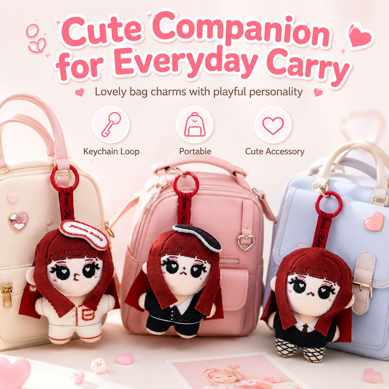 Cute Jennie Ruby Plush Keychai - Phone Accessories Charms ulasan dan harga