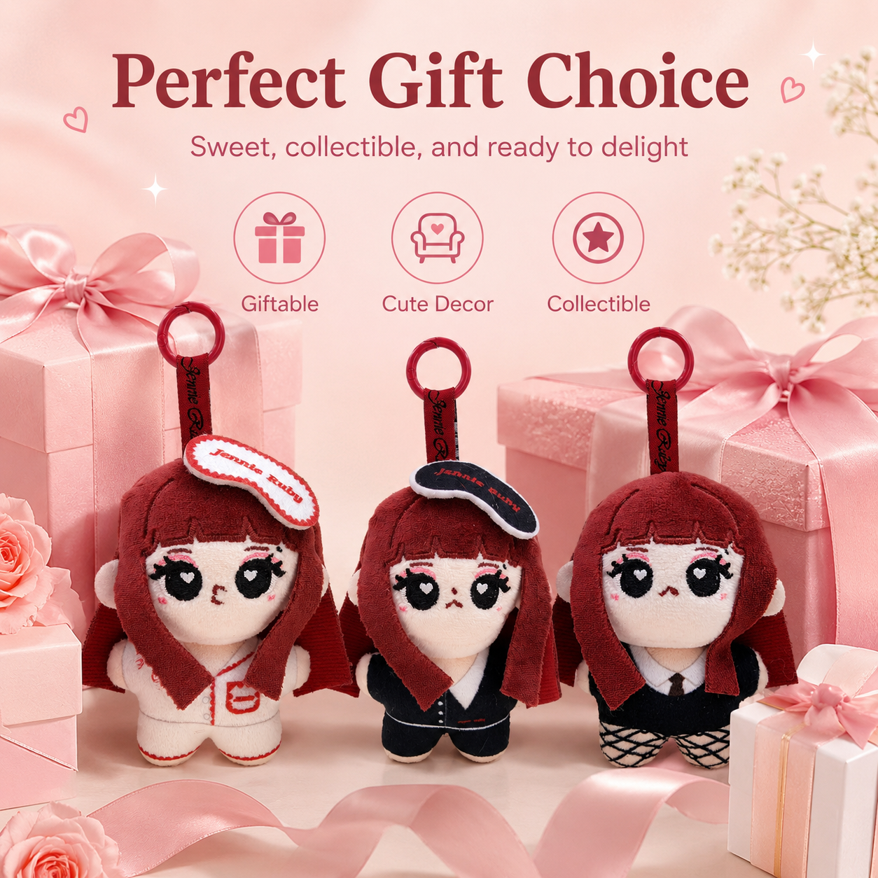 Cute Jennie Ruby Plush Keychai - Phone Accessories Charms ulasan dan harga