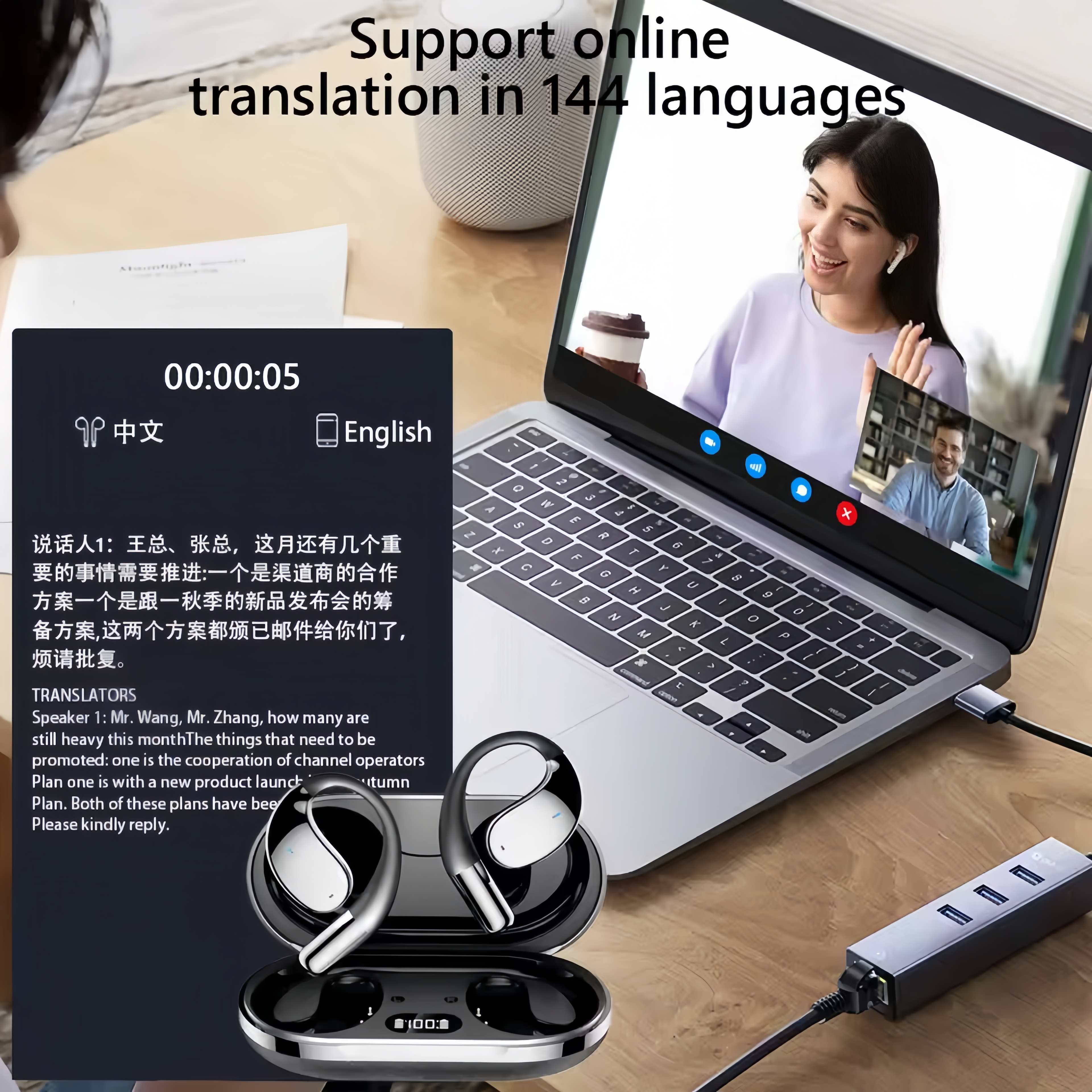 2026 New AI Translation Earbud - Wireless Earbuds Case ulasan dan harga